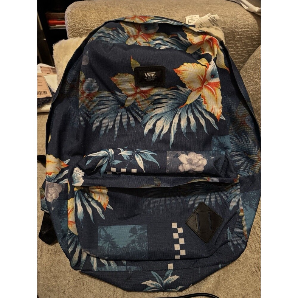 EUC Vans Old Skool III Backpack School Laptop Bag VN0A3I6RYKU Trap Floral Navy